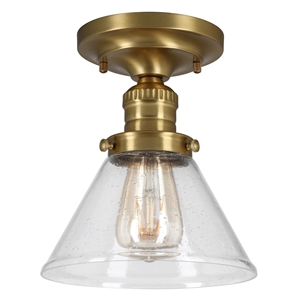 Bowery Hill Transitional Seedy Glass Ceiling Light in Satin Gold