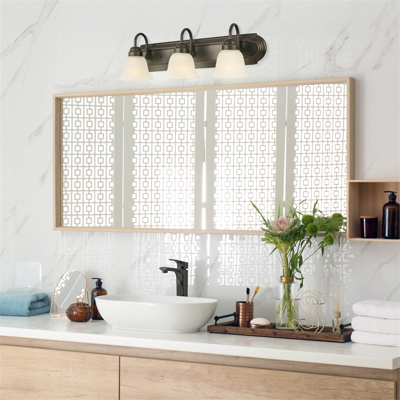 Bowery Hill 3-Light Stainless Steel Vanity Light in Oil Rubbed Bronze
