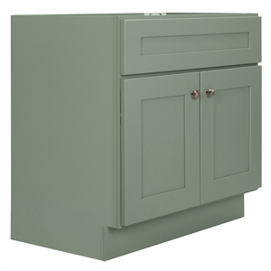Bowery Hill Wood Vanity Without Top in Morning Fog Unassembled 30 in.