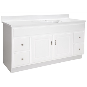 Bowery Hill 61-Inch Vanity with Cultured Marble Top Assembled in White