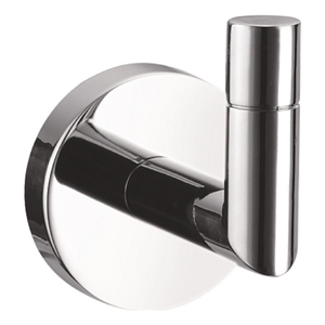 Bowery Hill Zinc Metal Single Robe Hook in Polished Chrome Finish