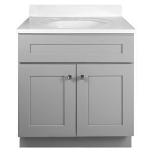Bowery Hill 2-Door Fully Assembled Cultured Marble Vanity Top in Gray