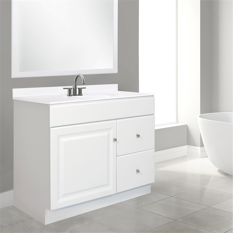 Bowery Hill 36-Inch Bathroom Wood Vanity Without Top in White