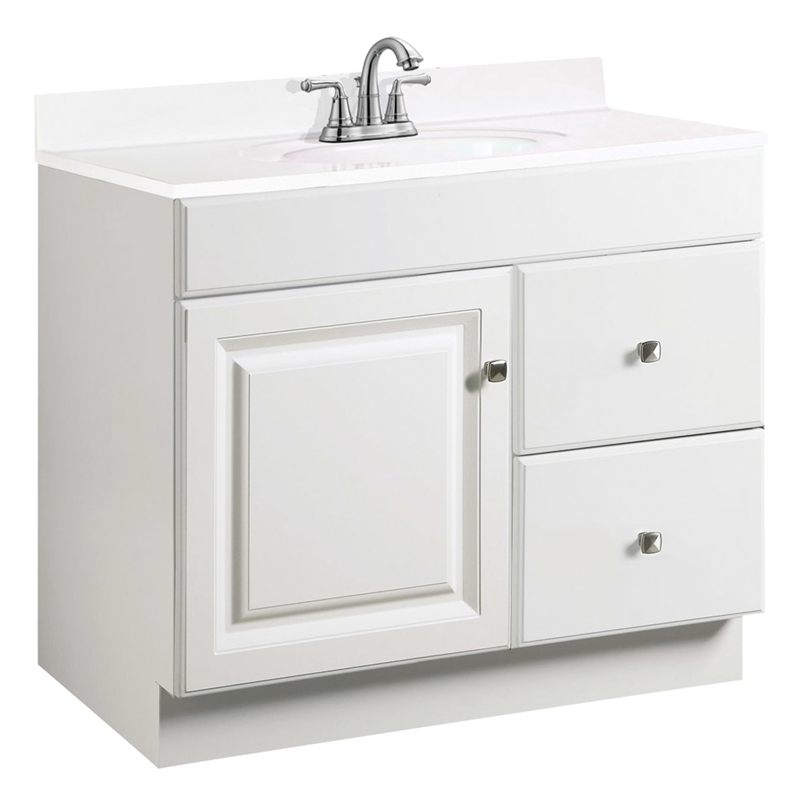 Bowery Hill 36-Inch Bathroom Wood Vanity Without Top in White