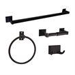 Bowery Hill Aluminum Bath Accessory Kit in Matte Black 4-Piece