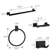 Bowery Hill Aluminum Bath Accessory Kit in Matte Black 4-Piece