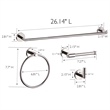 Bowery Hill 4-Piece Metal Bathroom Accessory Kit in Polished Chrome/Silver