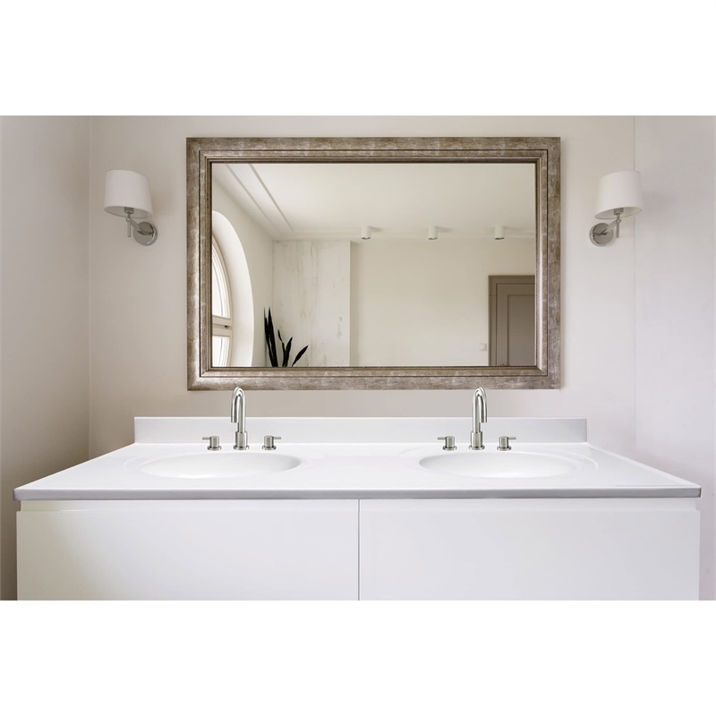 Bowery Hill 61 Inch Marble Double Bowl Widespread Vanity Top in Solid White