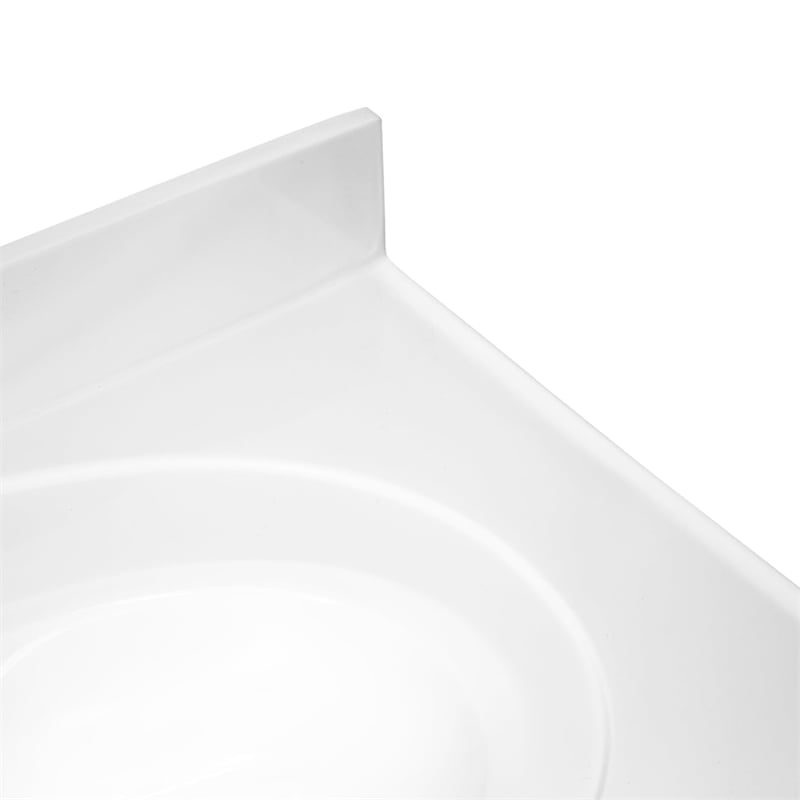 Bowery Hill 61 Inch Marble Double Bowl Widespread Vanity Top in Solid White