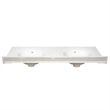 Bowery Hill 61 Inch Marble Double Bowl Widespread Vanity Top in Solid White