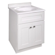 Bowery Hill 25 Inch Bathroom Vanity with Marble Top in White Assembled