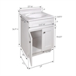Bowery Hill 25 Inch Bathroom Vanity with Marble Top in White Assembled