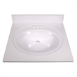 Bowery Hill 25 Inch Bathroom Vanity with Marble Top in White Assembled