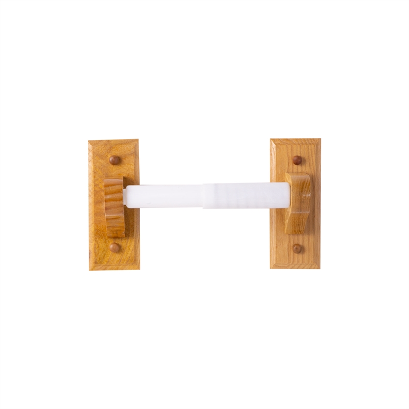 Bowery Hill 6.14 Inch Double-Post Wood Toilet Paper Holder in Oak
