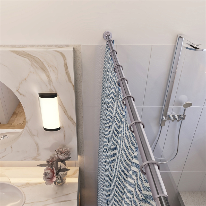 Bowery Hill Classic Adjustable 42 to 72 Inch Shower Rod in Polished Chrome