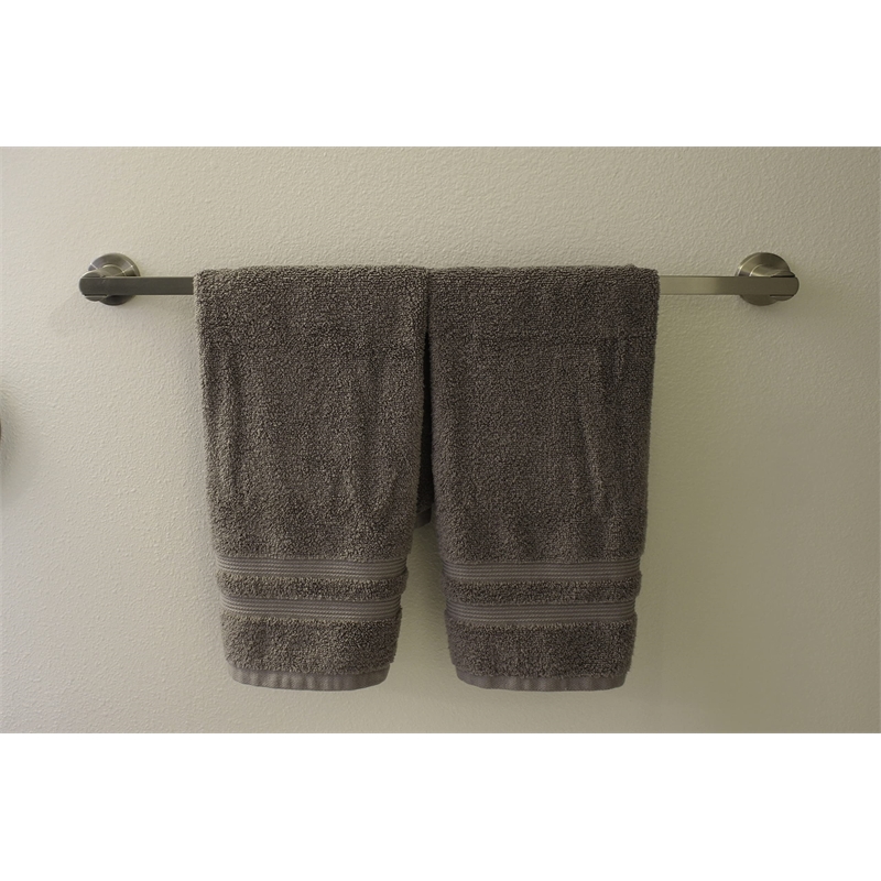 Bowery Hill Contemporary Metal Towel Bar in Satin Nickel 24 Inch
