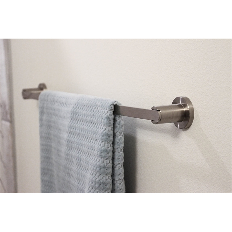Bowery Hill Contemporary Metal Towel Bar in Satin Nickel 24 Inch