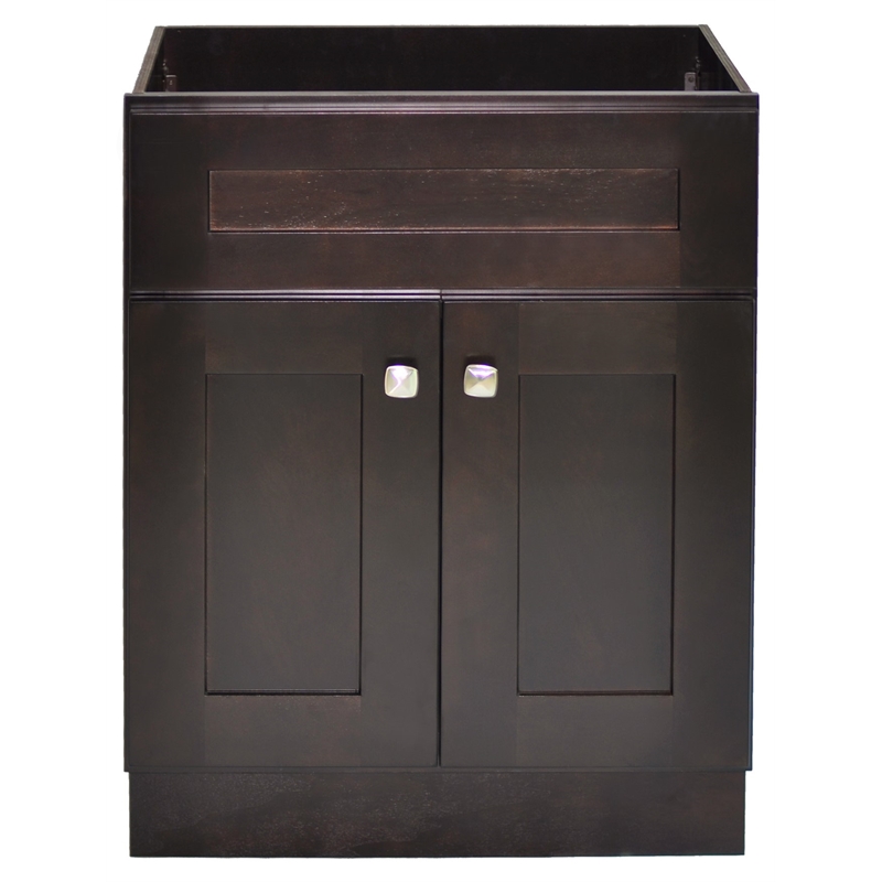 Bowery Hill 30-Inch Wood Vanity Without Top in Espresso Fully Assembled