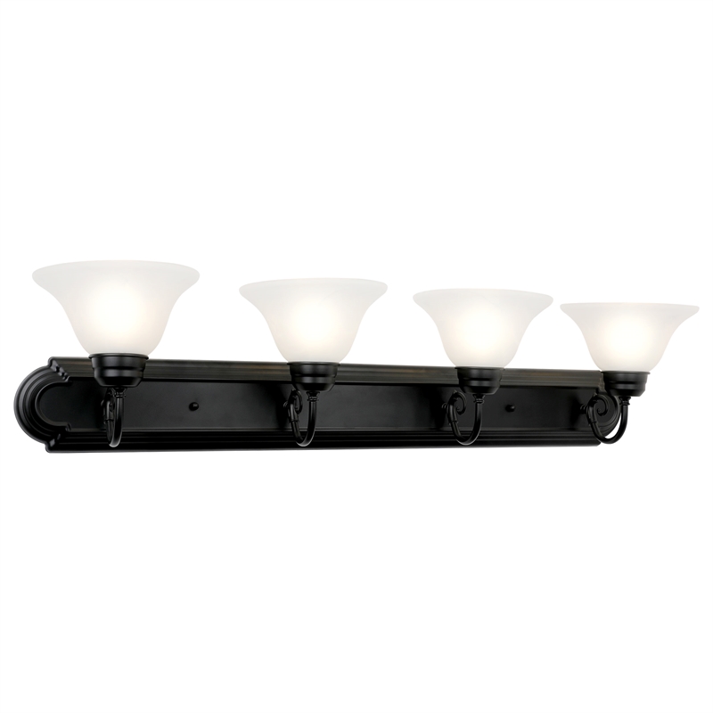 Bowery Hill 4-Light Stainless Steel Vanity Light in Matte Black
