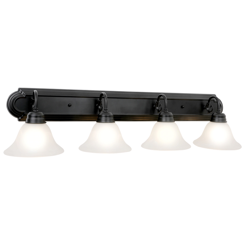 Bowery Hill 4-Light Stainless Steel Vanity Light in Matte Black