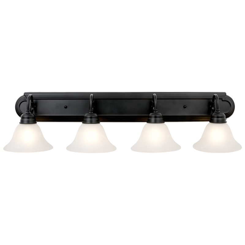Bowery Hill 4-Light Stainless Steel Vanity Light in Matte Black