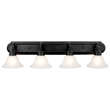 Bowery Hill 4-Light Stainless Steel Vanity Light in Matte Black