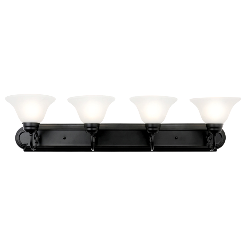Bowery Hill 4-Light Stainless Steel Vanity Light in Matte Black
