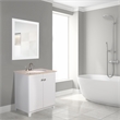 Bowery Hill Wall Mounted Wood Framed Vanity Mirror 24 Inch in White