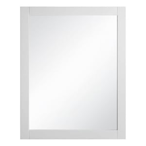 Bowery Hill Wall Mounted Wood Framed Vanity Mirror 24 Inch in White