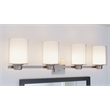 Bowery Hill 4-Light Dual Glass Steel Vanity Light in Brushed Nickel