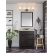Bowery Hill 4-Light Dual Glass Steel Vanity Light in Brushed Nickel