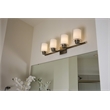 Bowery Hill 4-Light Dual Glass Steel Vanity Light in Brushed Nickel