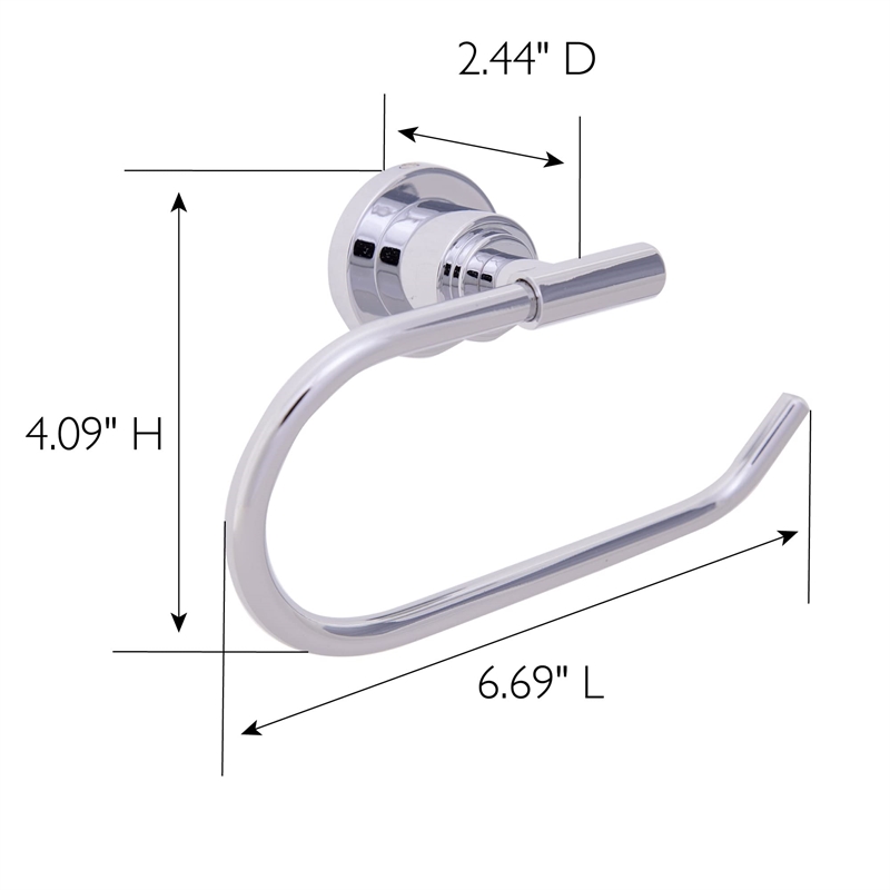 Bowery Hill Open Metal Towel Ring in Polished Chrome 6.69 Inch