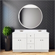 Bowery Hill 60 Inch Wood Vanity Without Top in White Fully Assembled