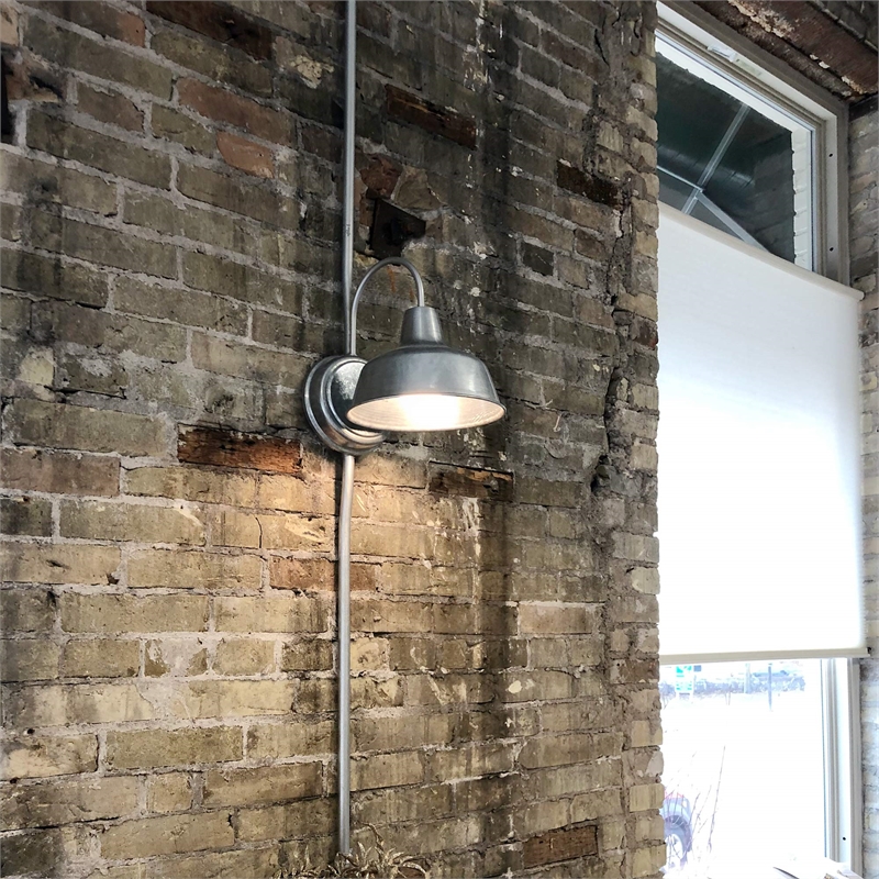 Bowery Hill 10 Inch Indoor/Outdoor Stainless Steel Wall Light in Silver