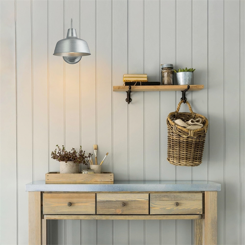 Bowery Hill 10 Inch Indoor/Outdoor Stainless Steel Wall Light in Silver