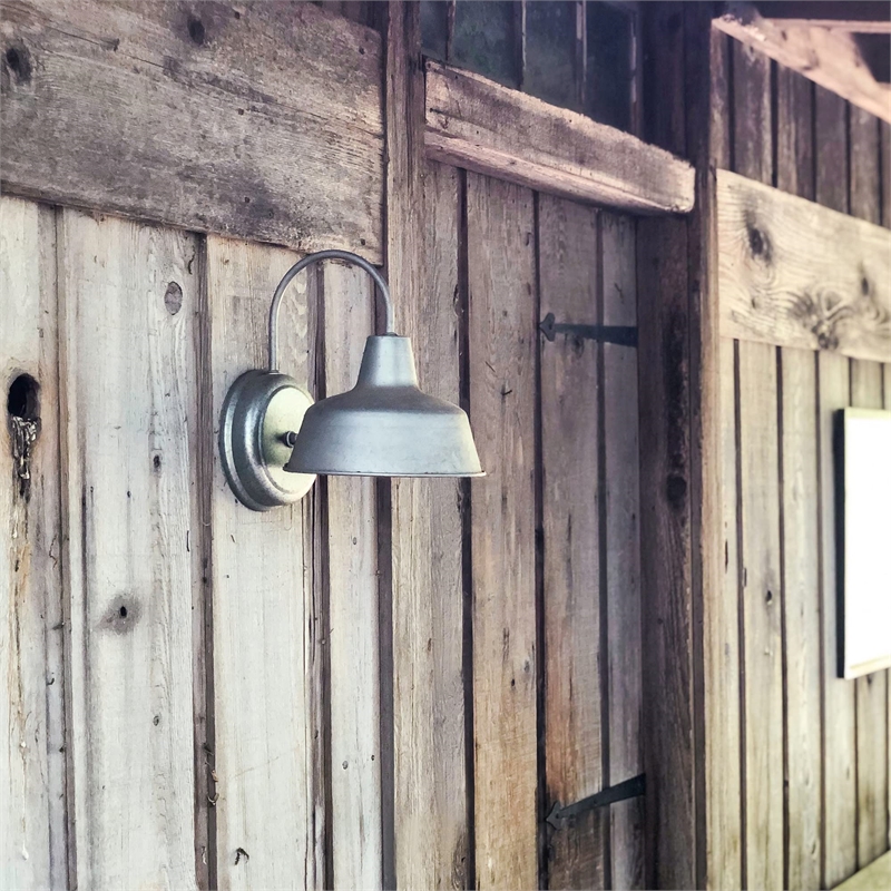 Bowery Hill 10 Inch Indoor/Outdoor Stainless Steel Wall Light in Silver
