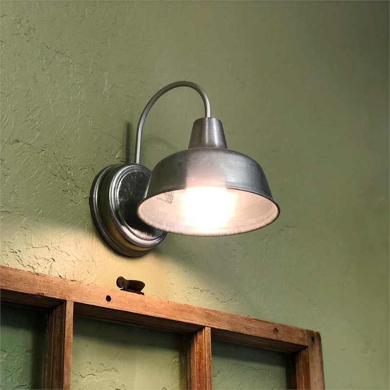 Bowery Hill 10 Inch Indoor/Outdoor Stainless Steel Wall Light in Silver