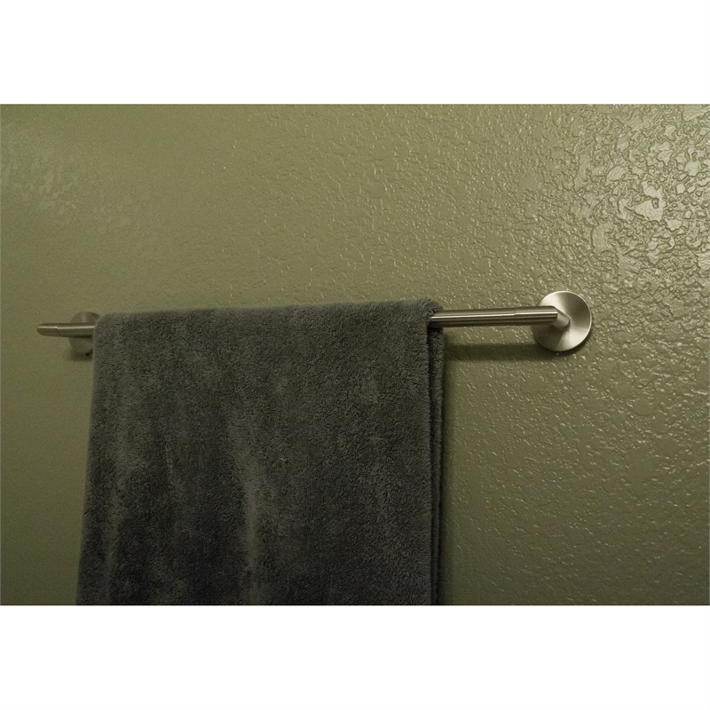 Bowery Hill Contemporary Metal Towel Bar in Satin Nickel 18 Inch