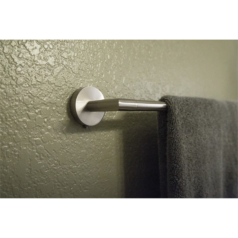 Bowery Hill Contemporary Metal Towel Bar in Satin Nickel 18 Inch
