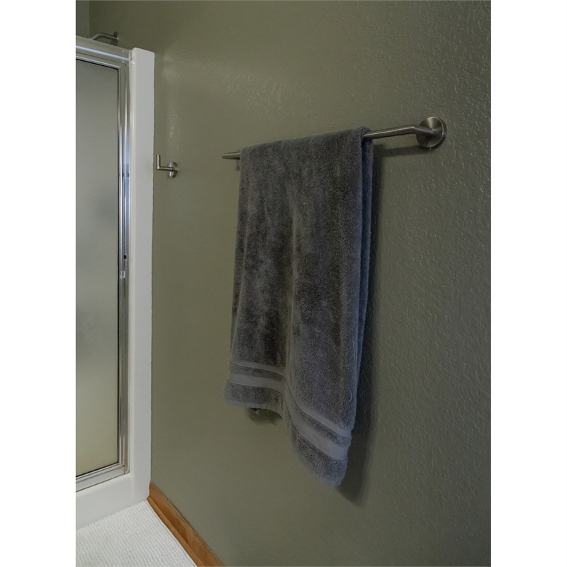 Bowery Hill Contemporary Metal Towel Bar in Satin Nickel 18 Inch