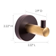 Bowery Hill Contemporary Zinc Brass Robe Hook in Matte Black and Gold