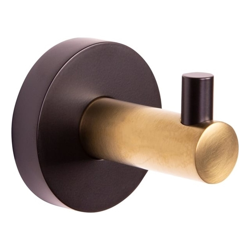 Bowery Hill Contemporary Zinc Brass Robe Hook in Matte Black and Gold