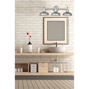 Bowery Hill 3-Light Stainless Steel Vanity Light in Galvanized Paint