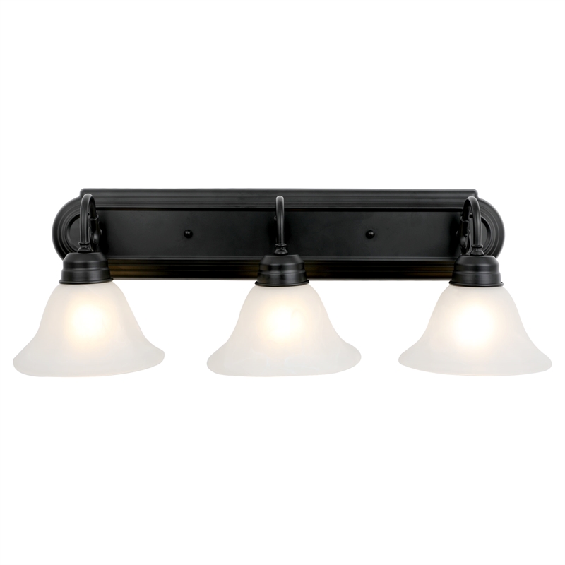 Bowery Hill 3-Light Stainless Steel Vanity Light in Matte Black