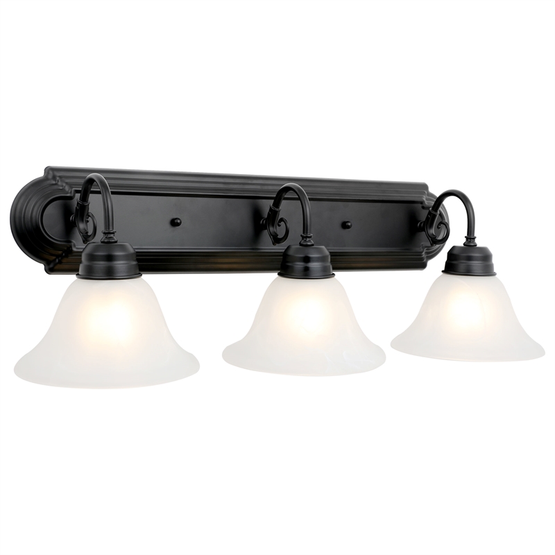 Bowery Hill 3-Light Stainless Steel Vanity Light in Matte Black