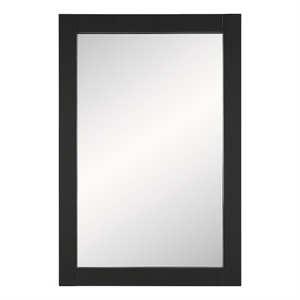 Bowery Hill Rectangular Framed Wood Bathroom Mirror in Matte Black