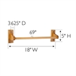 Bowery Hill Rustic Wood Towel Bar for Bath and Kitchen in Honey Oak 18 Inch