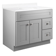 Bowery Hill 36 Inch Shaker Wood Bathroom Vanity in Gray Fully Assembled