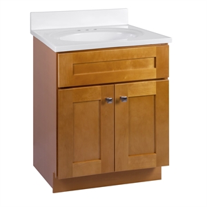 Bowery Hill 25 Inch Vanity in Modern Birch with White Marble Top